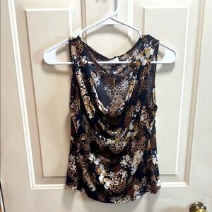 B. Works Vintage Y2K Floral Sleeveless Going Out Top with necklace XL